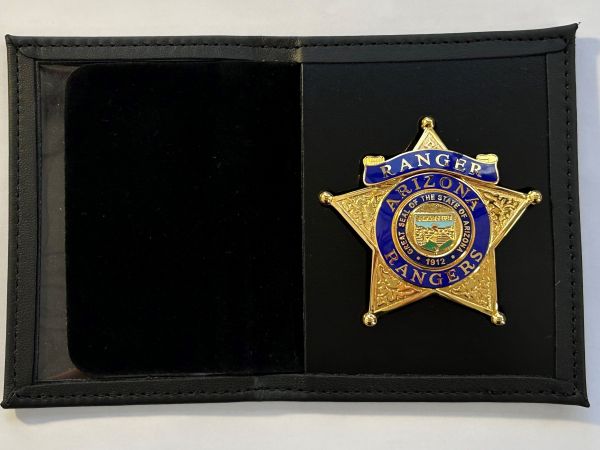 ARIZONA RANGER'S - Dress Leather Recessed Badge & Single ID Case